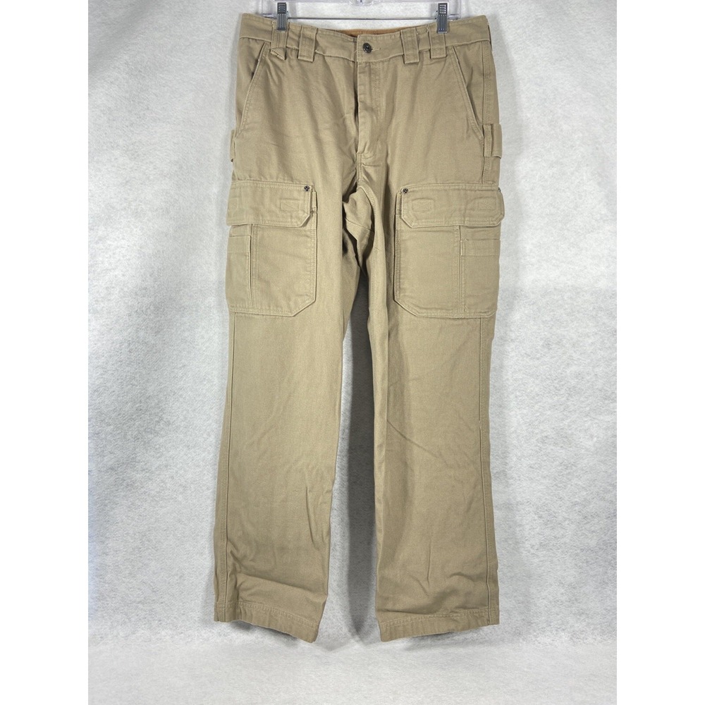 Duluth Trading Co Cargo Pants Men's 35x34 Flex Fire Hose Khaki Canvas